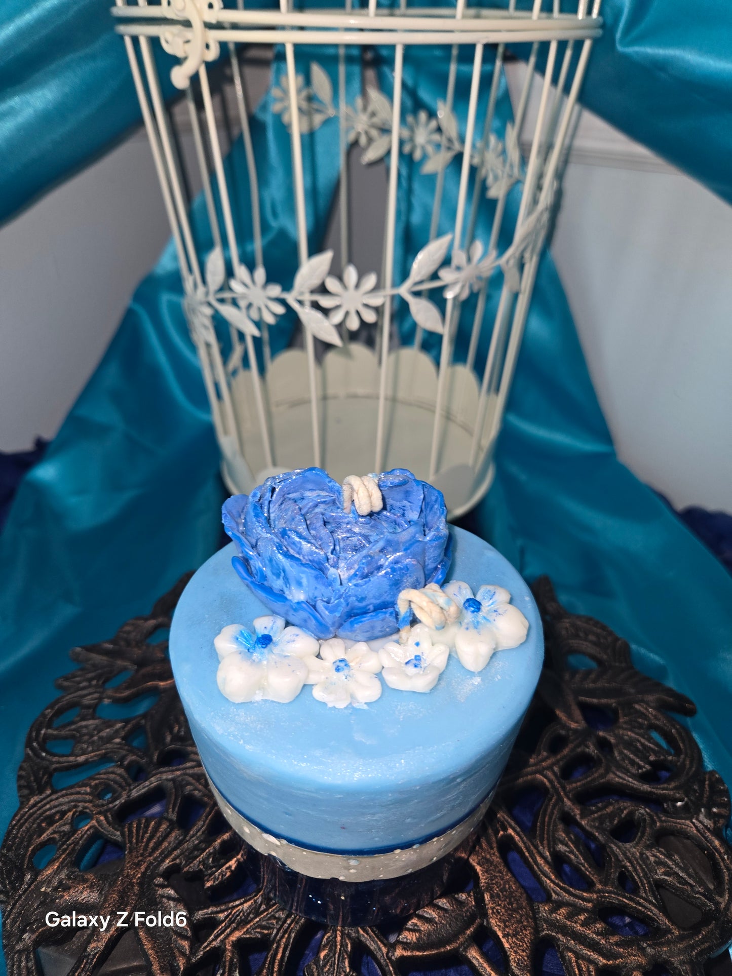 "Blue Heart Blossom Glow"
