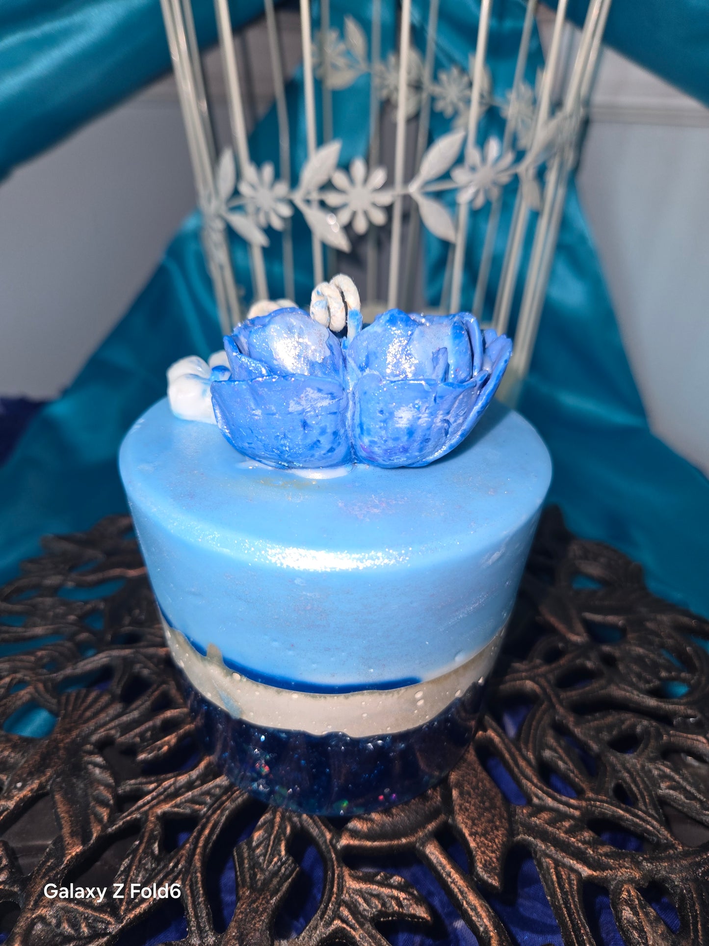 "Blue Heart Blossom Glow"