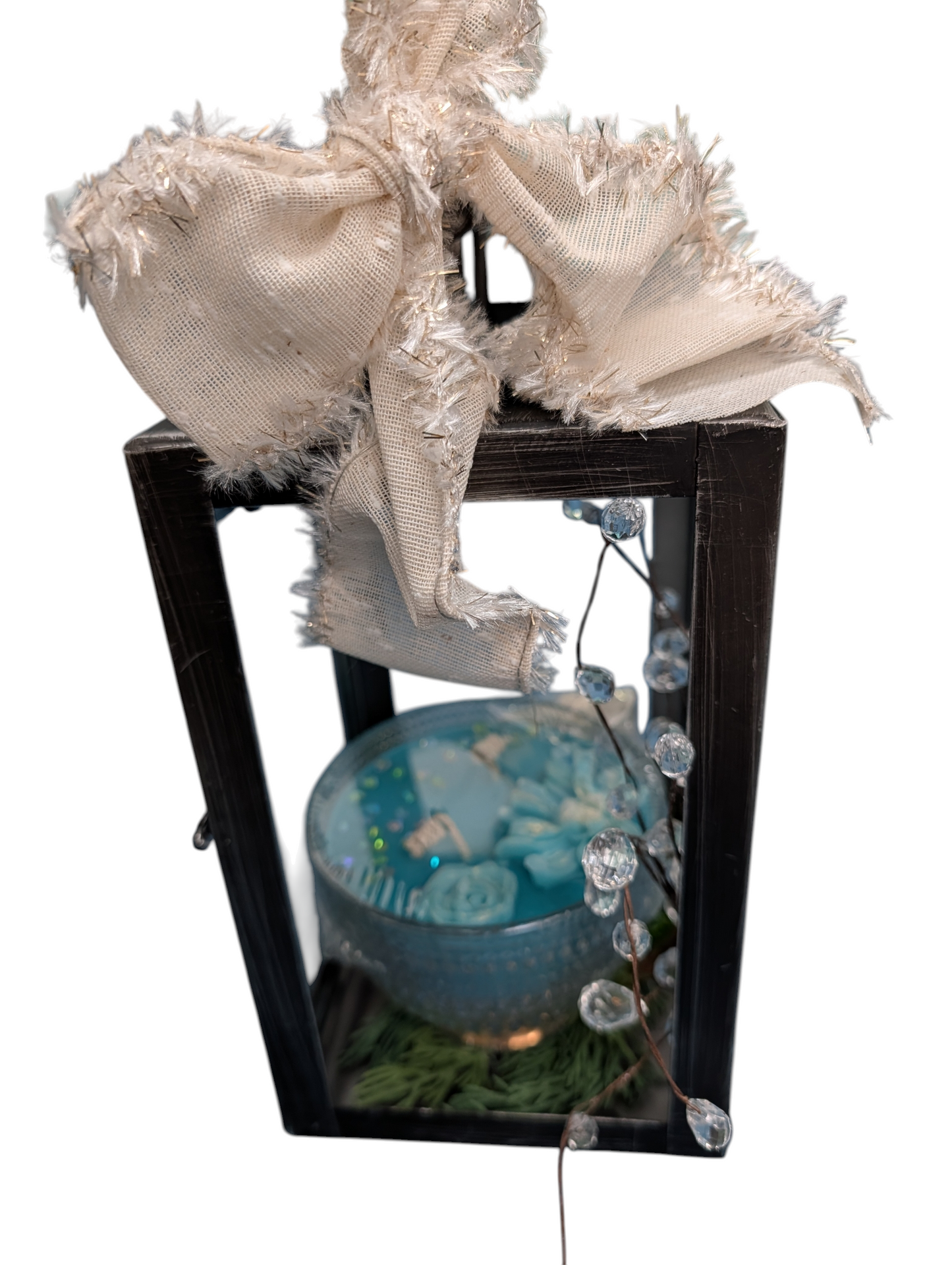 Rustic candle lantern- Candle & Soap