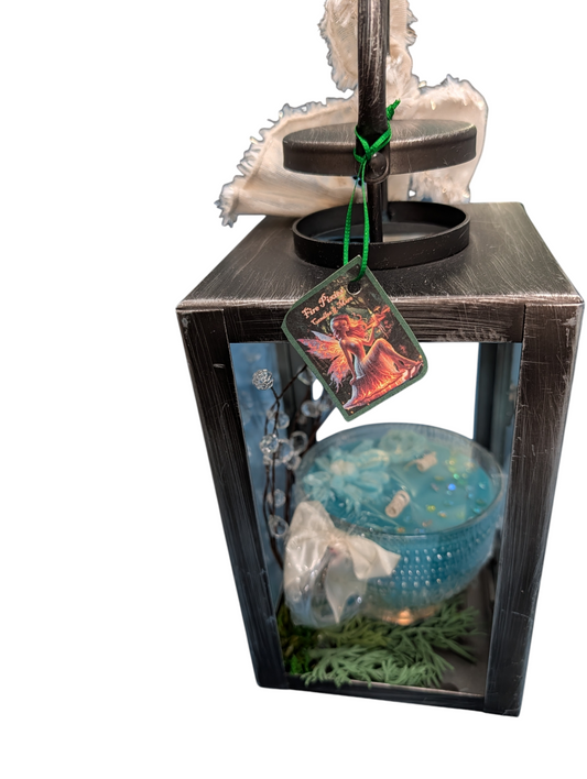 Rustic candle lantern- Candle & Soap