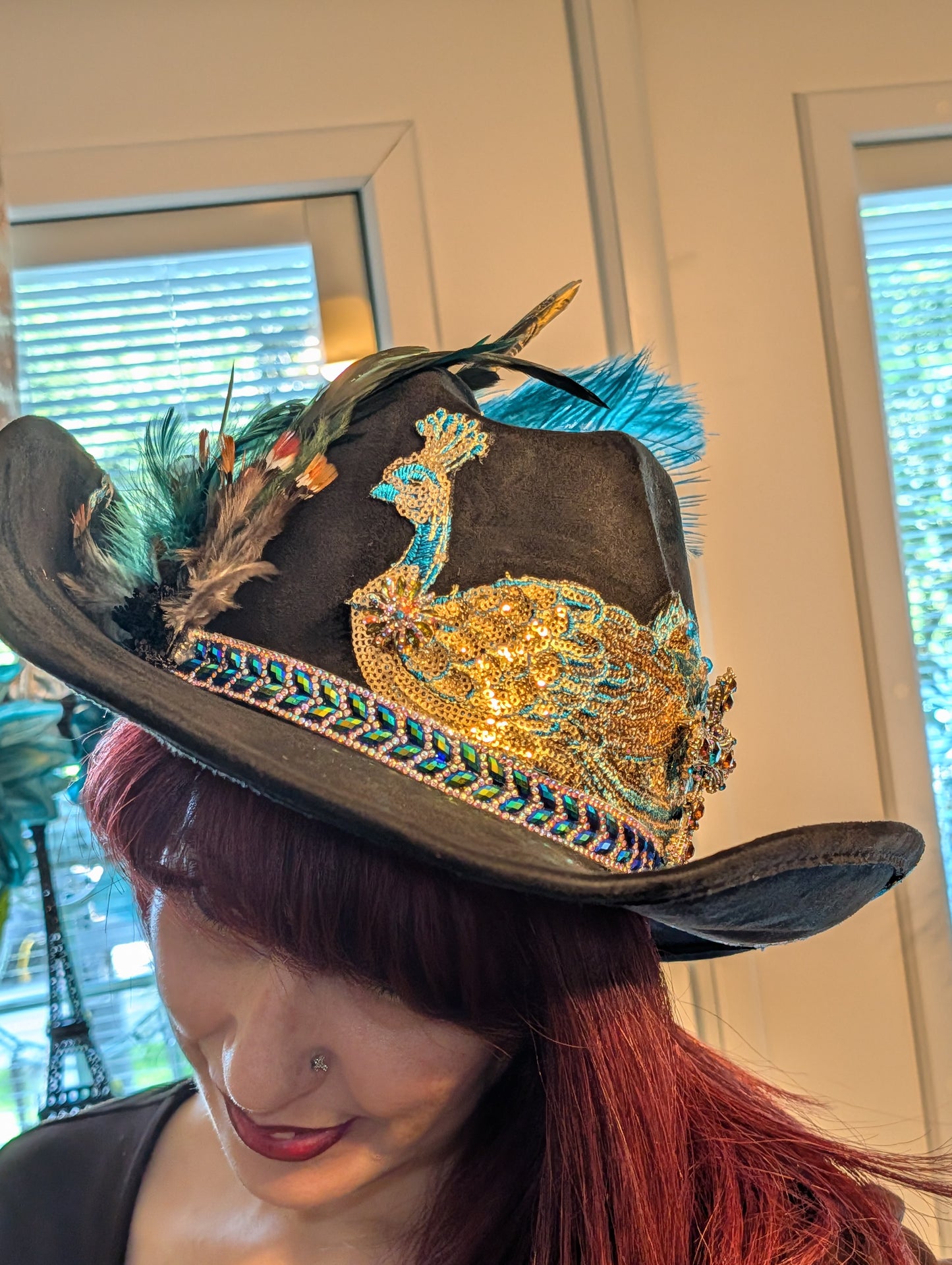 Peacock Cowgirl Hat