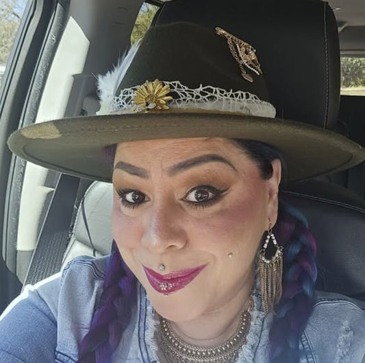 Hunter Green Fedora Hat – Tan Flat Brim